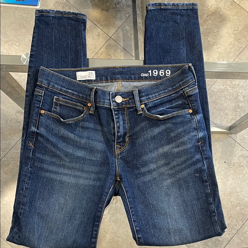 Gap 1969 Dark Wash Women's Stretch Legging Jeans size 27